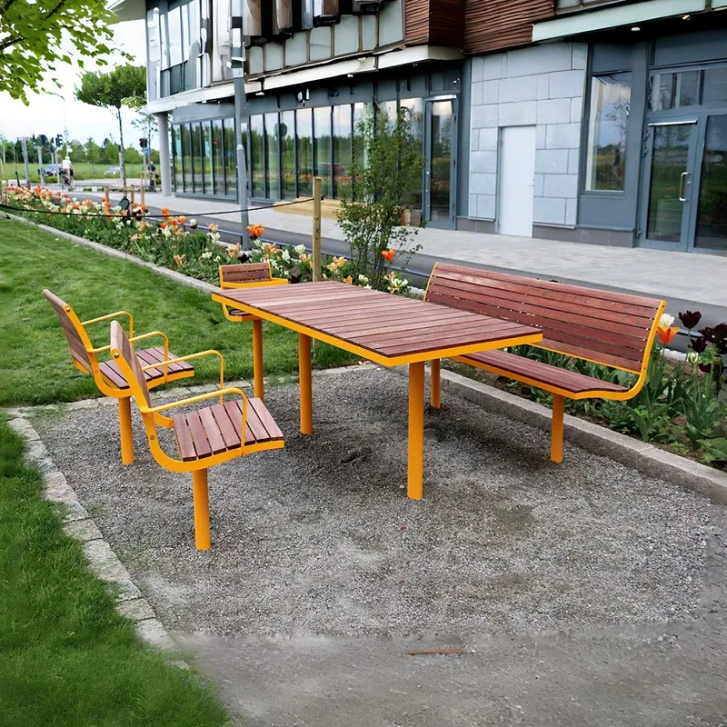 Outdoor Furniture Yellow - Tuinmeubelenset van hout, goudkleurig, met beschermende