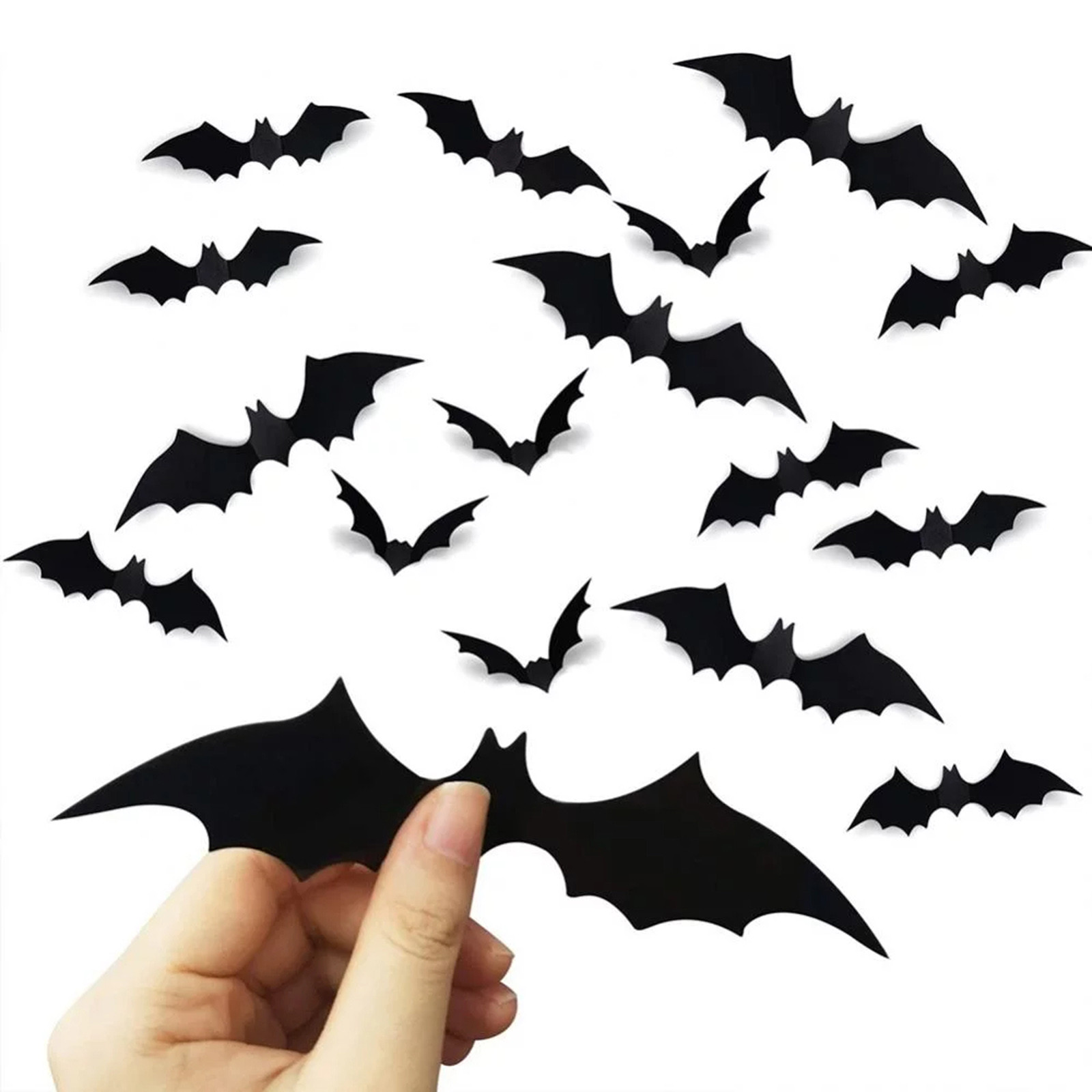 Outdoor Furniture Black - Zwarte vleermuis silhouet Halloween muursticker decor