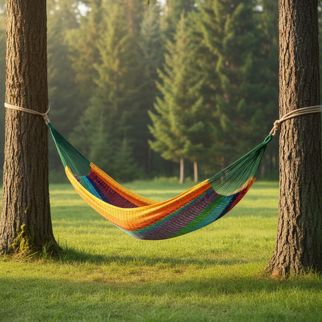 Outdoor Furniture Yellow - Groen, rood en geel gestreepte dubbele