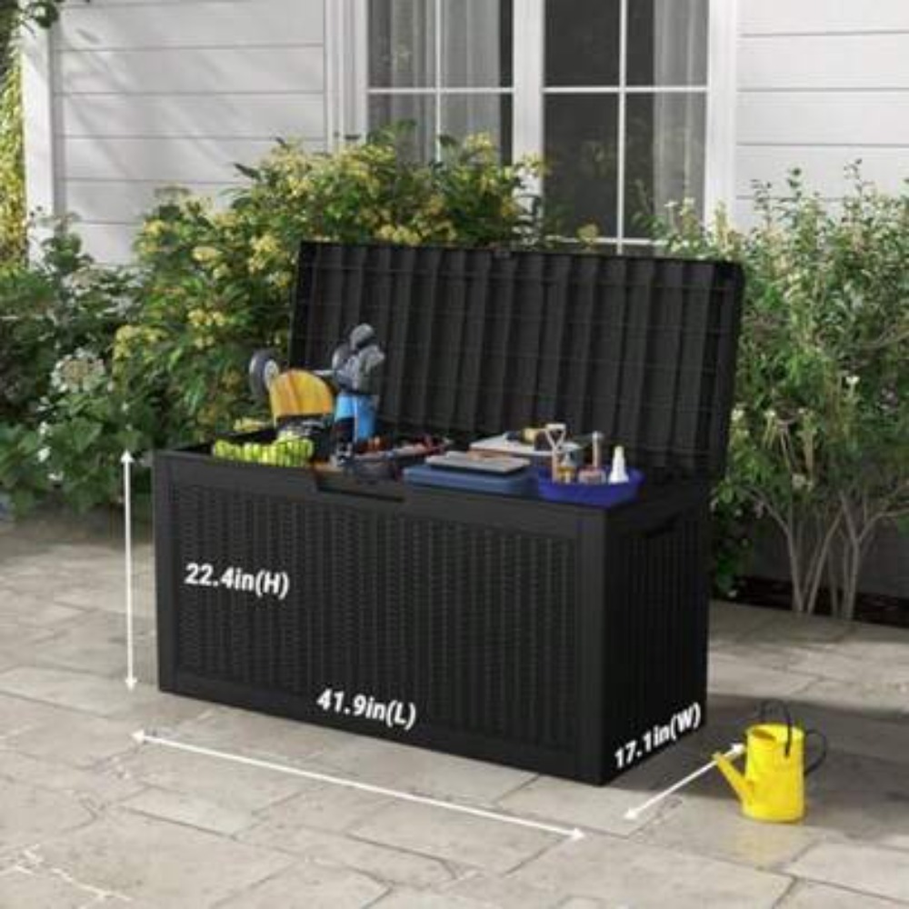 Outdoor Furniture Weatherproof - Buitenopslagbox, Deckbox, Waterdichte Rattan-look Hars Tuinmeubel