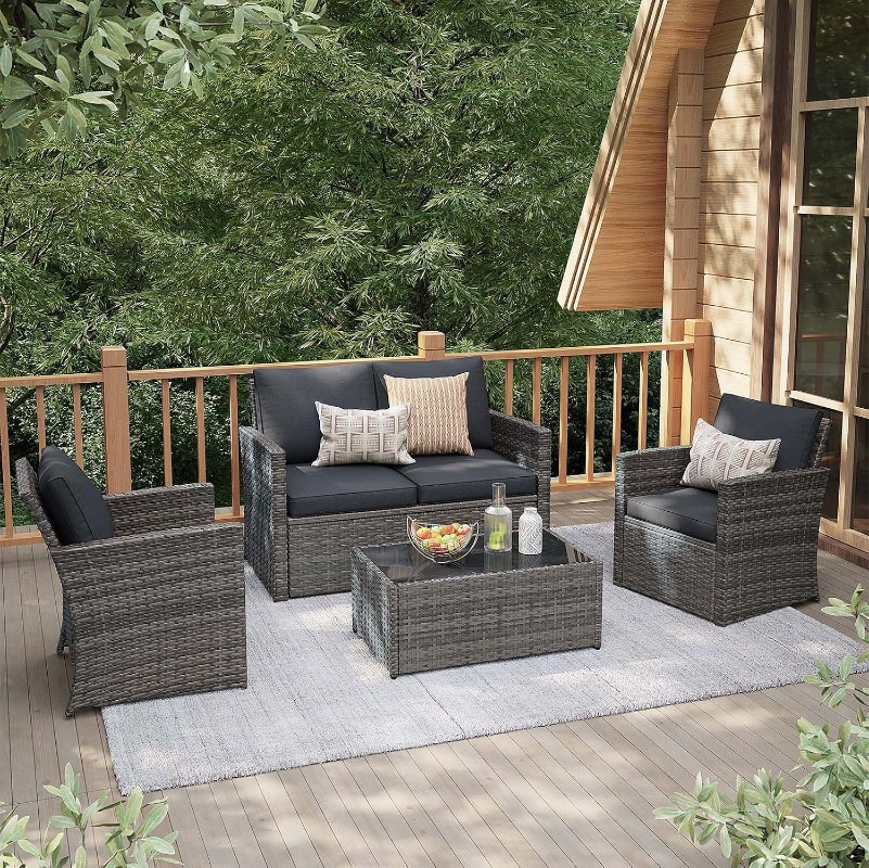 Outdoor Furniture Loveseat - JOIVI Tuinmeubelenset voor buiten, weerbestendige rieten