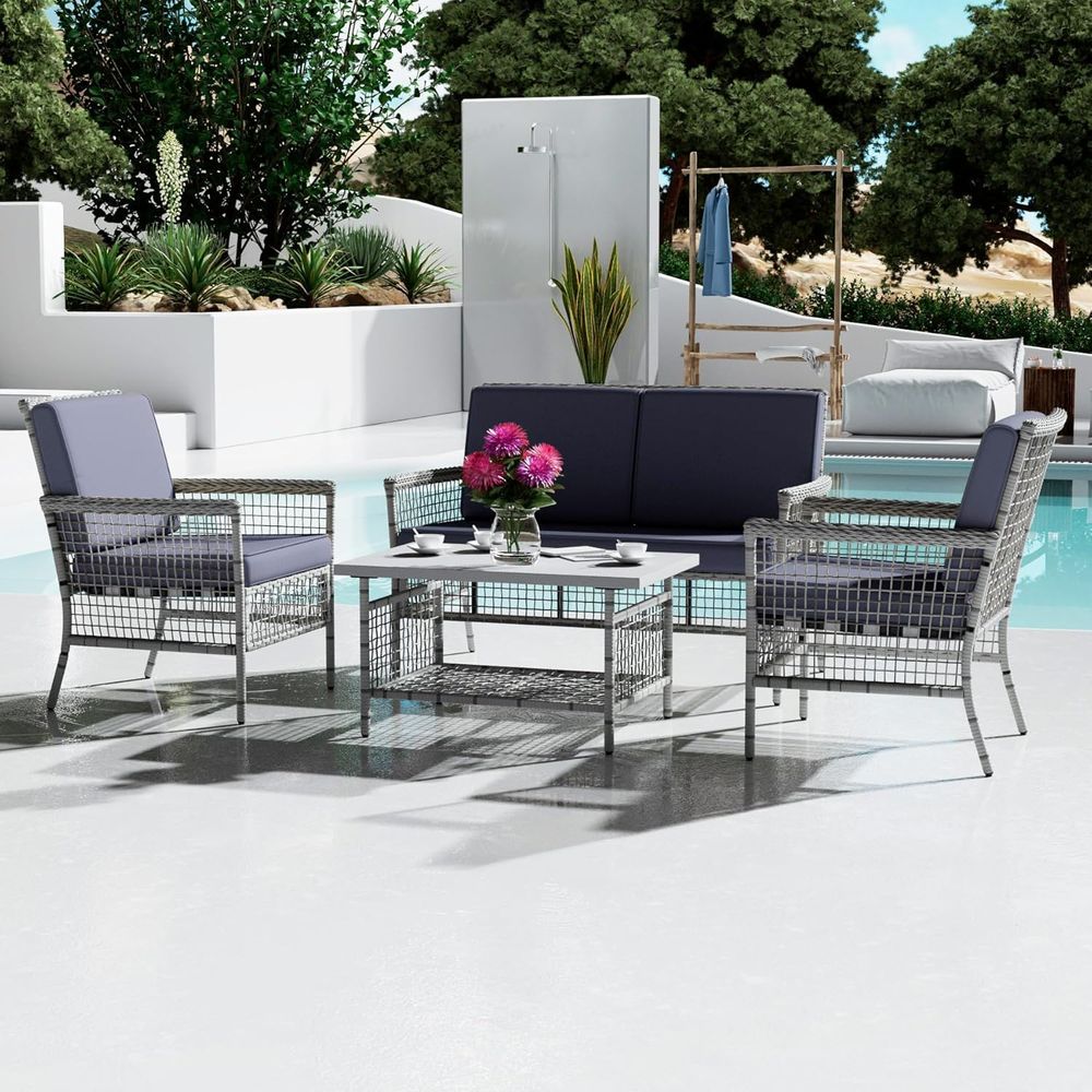 4-delige tuinmeubelset: stoele - Outdoor Furniture Loveseat recensie en prijs