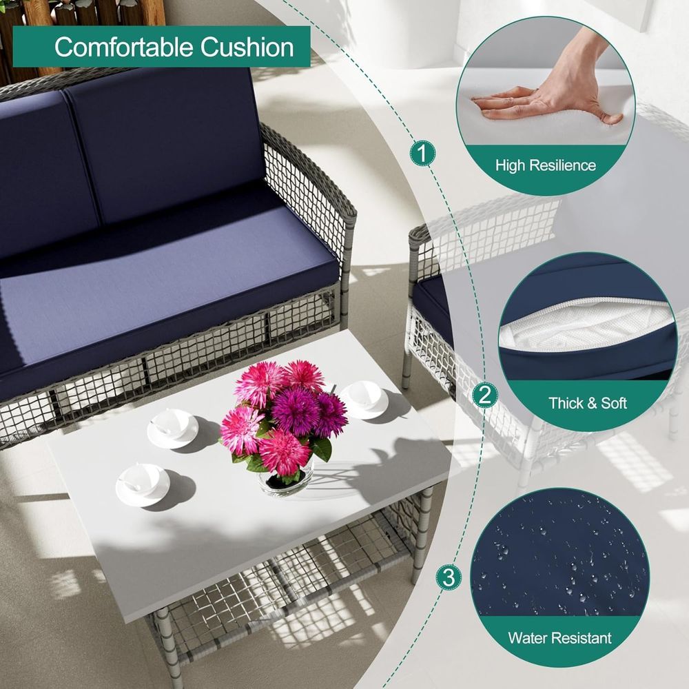4-delige tuinmeubelset: stoele - Outdoor Furniture Loveseat recensie en prijs