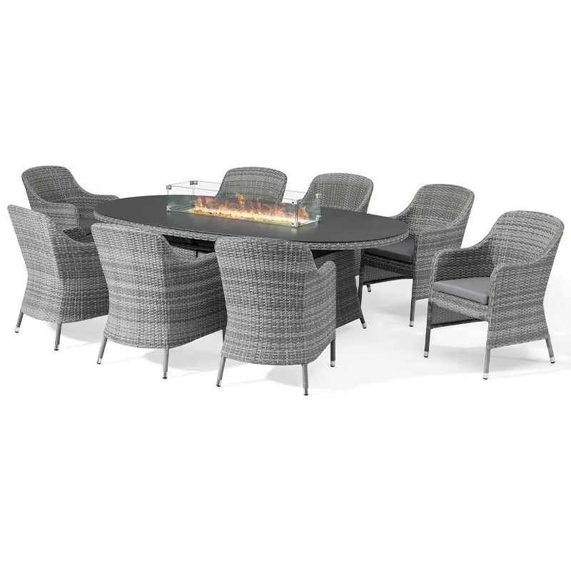 Tuinmeubelen vuurplaats rotan  - Outdoor Furniture Set With Fire Pit recensie en prijs