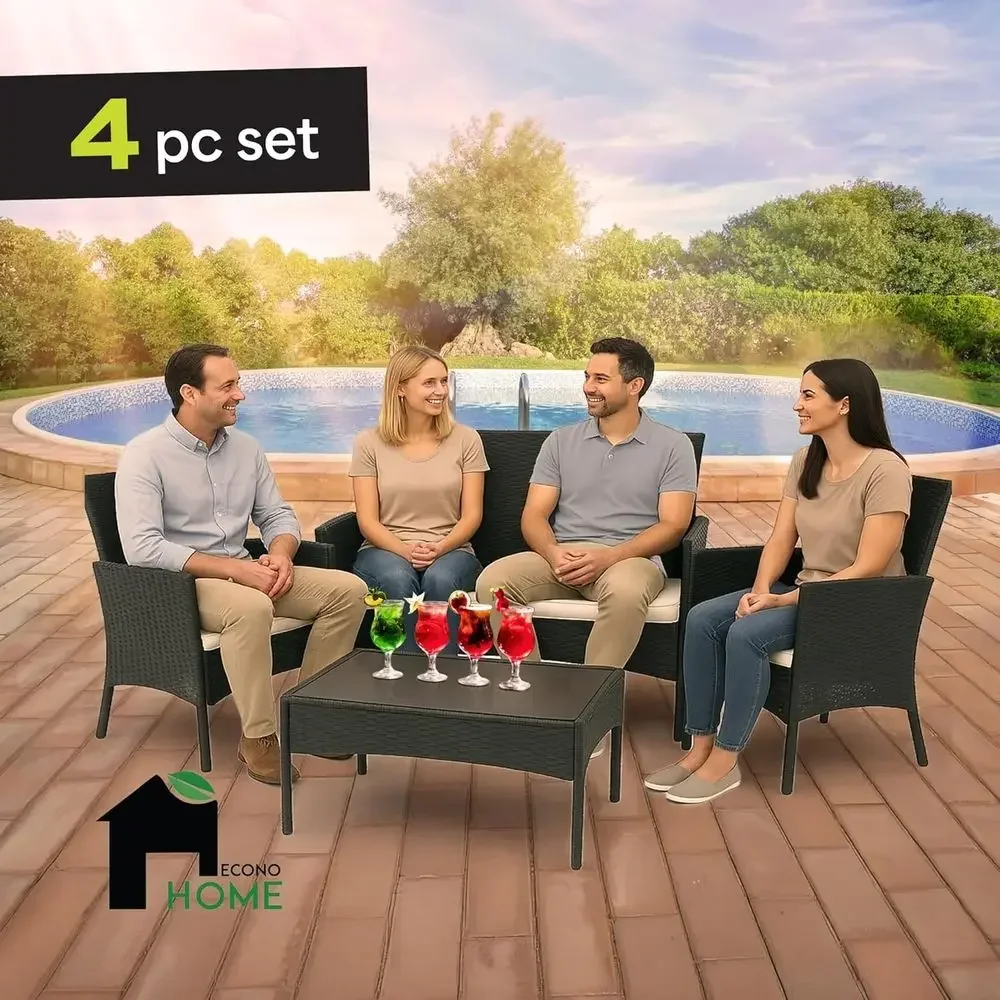 4-delige tuinmeubelset: 2 riet - Outdoor Furniture Loveseat recensie en prijs