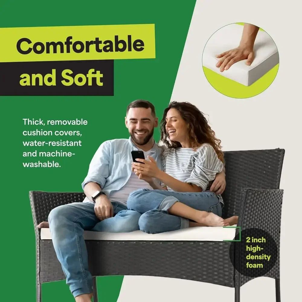 4-delige tuinmeubelset: 2 riet - Outdoor Furniture Loveseat recensie en prijs