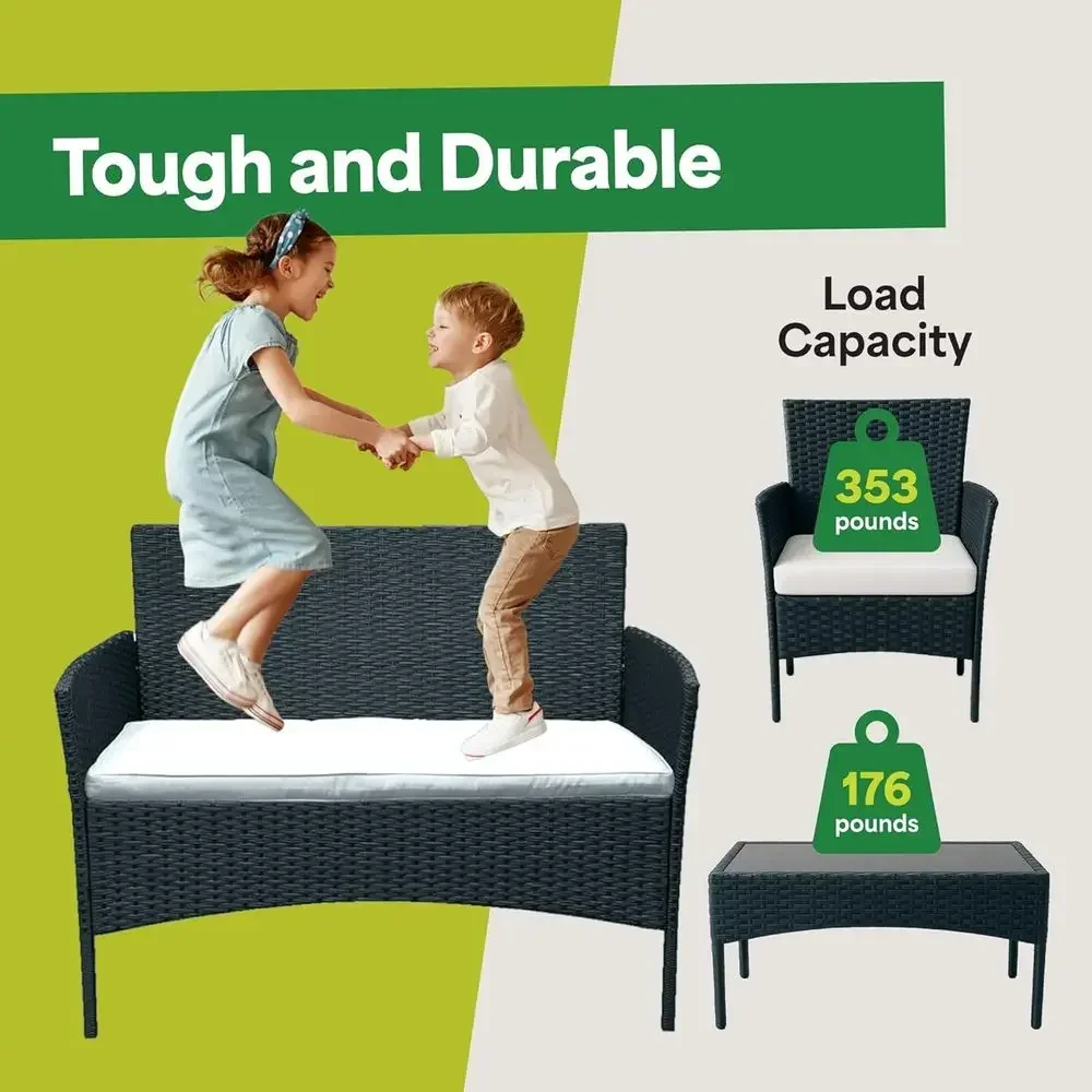 4-delige tuinmeubelset: 2 riet - Outdoor Furniture Loveseat recensie en prijs