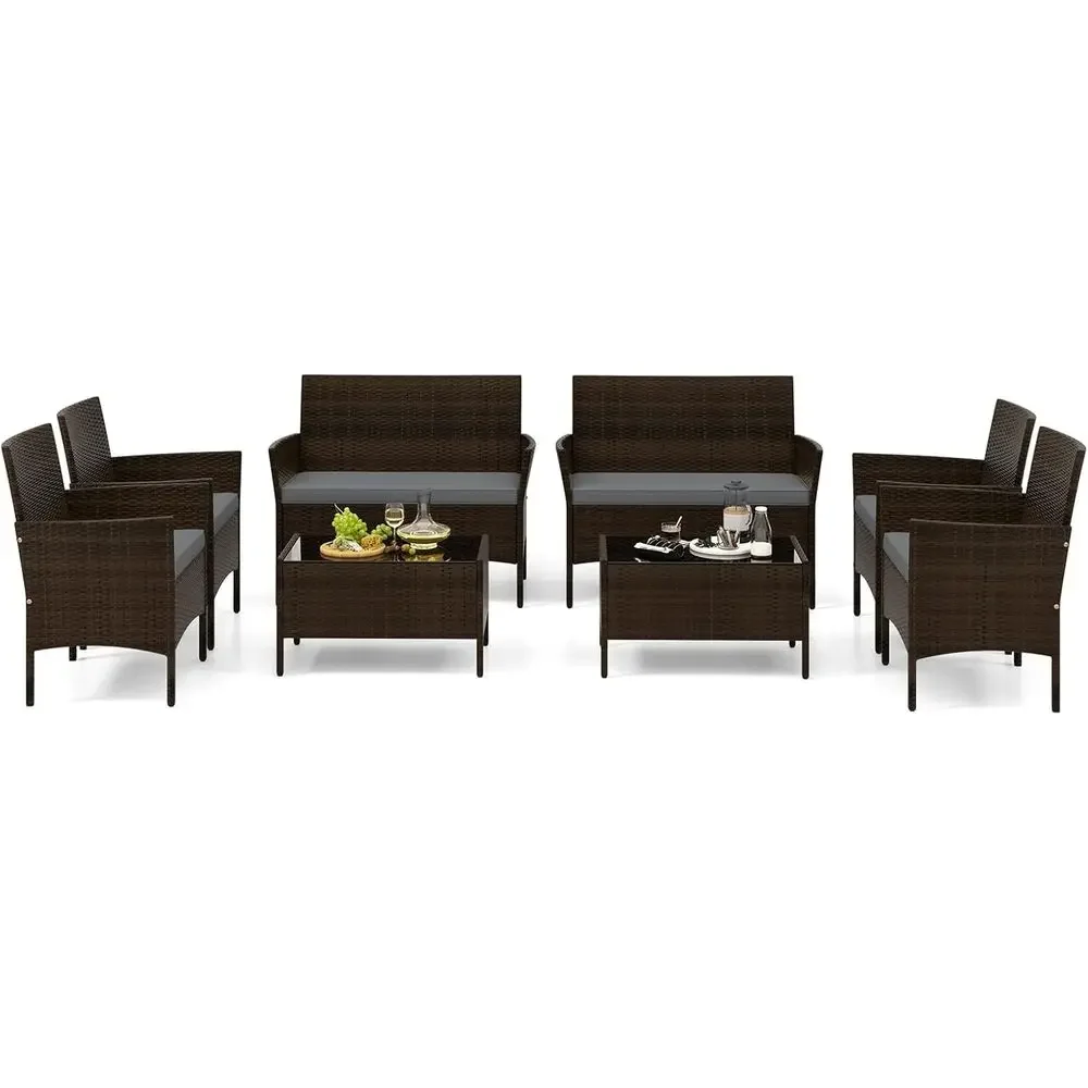 8-delige rotan tuinmeubelset v - Outdoor Furniture Loveseat recensie en prijs