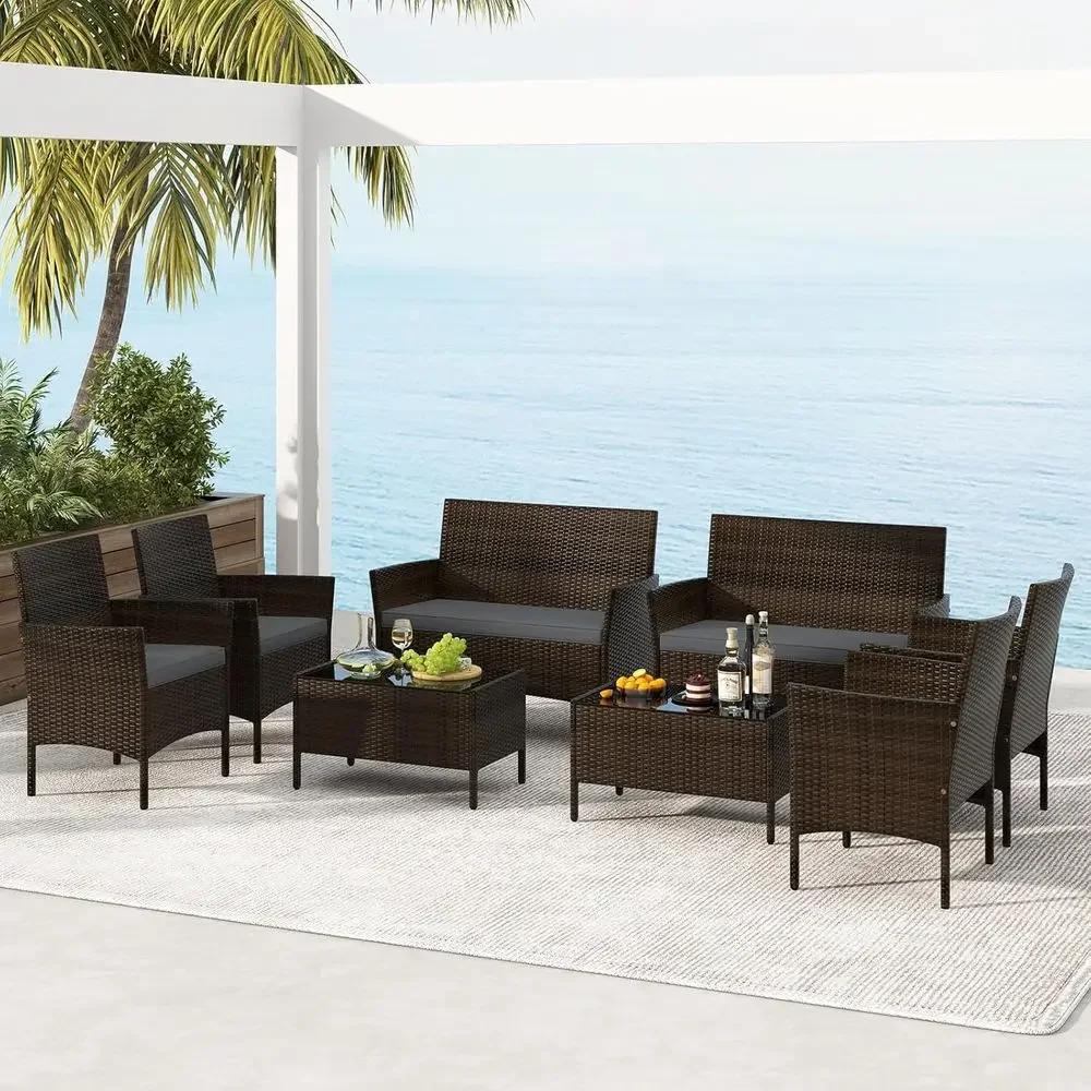8-delige rotan tuinmeubelset v - Outdoor Furniture Loveseat recensie en prijs