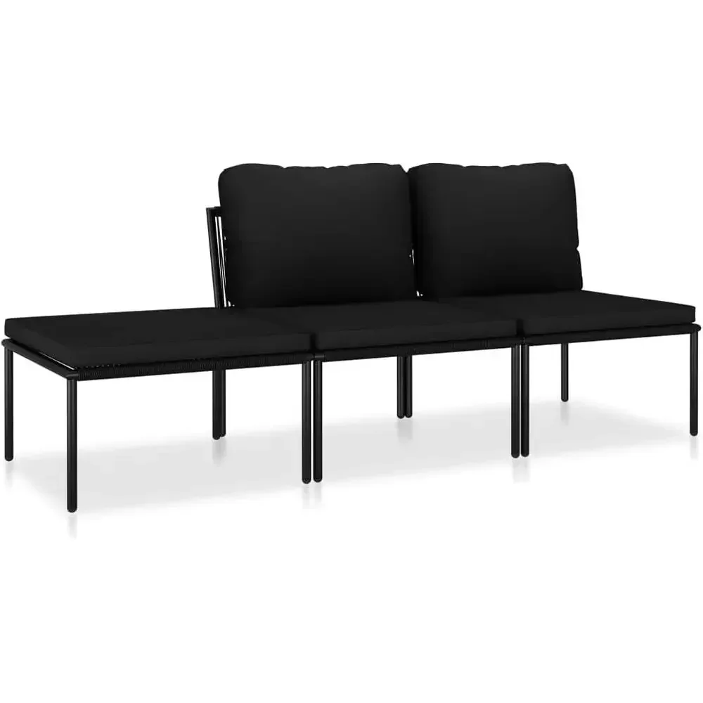 6-delige buitenbankset met kus - Outdoor Furniture Black recensie en prijs