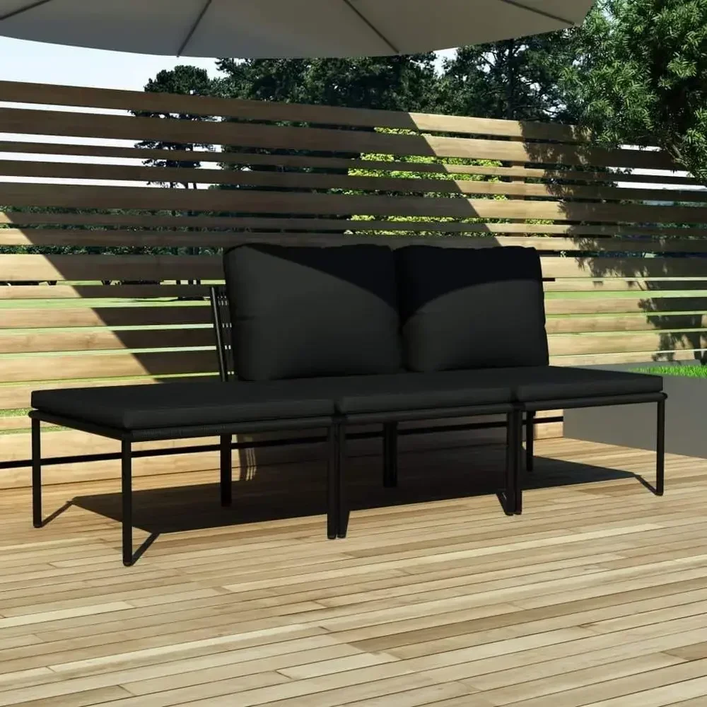 6-delige buitenbankset met kus - Outdoor Furniture Black recensie en prijs