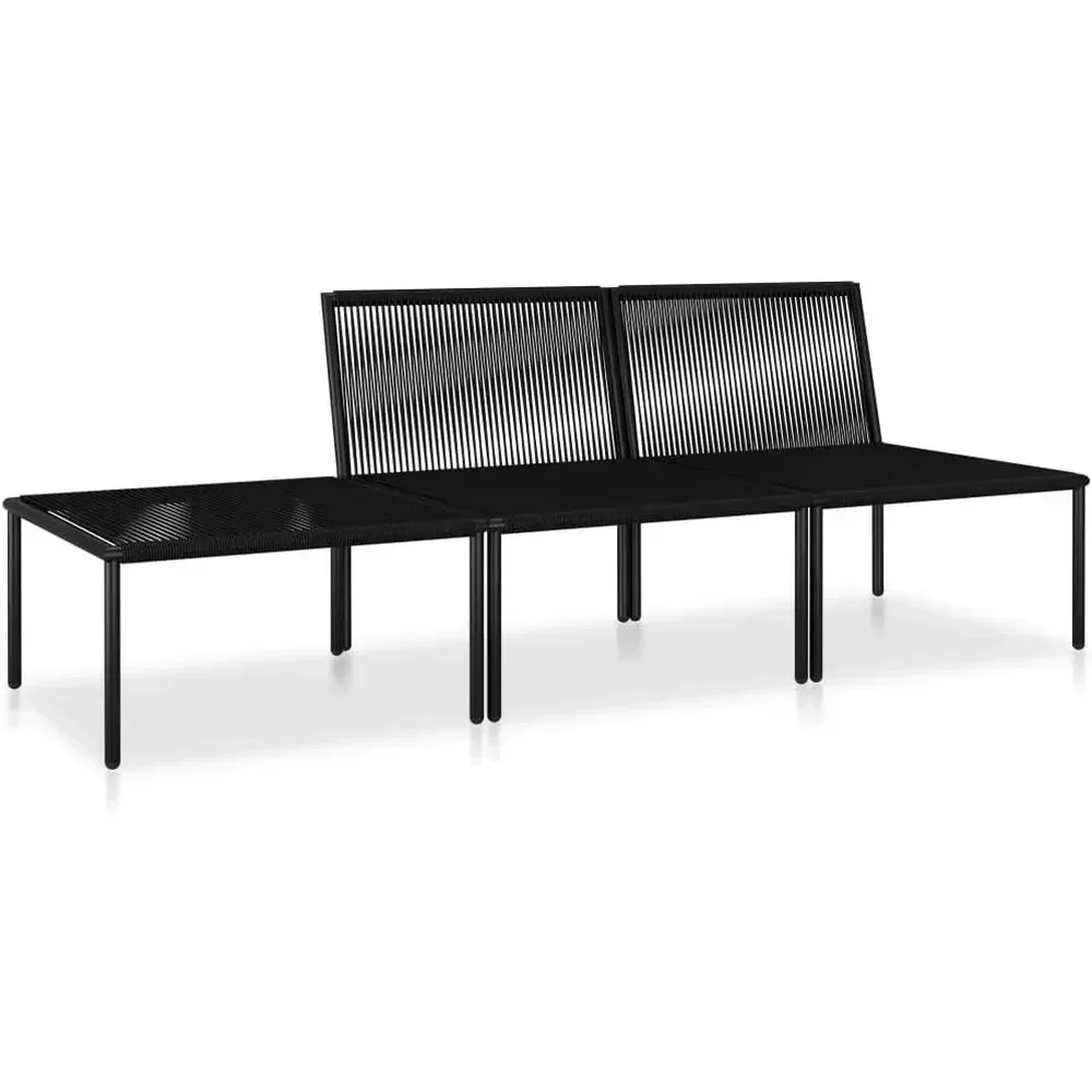 6-delige buitenbankset met kus - Outdoor Furniture Black recensie en prijs