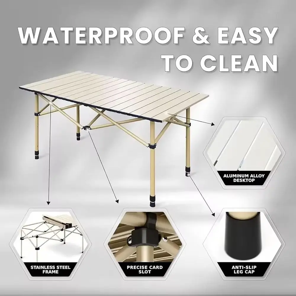 Draagbare 5-delige campingstoe - Outdoor Furniture Black recensie en prijs