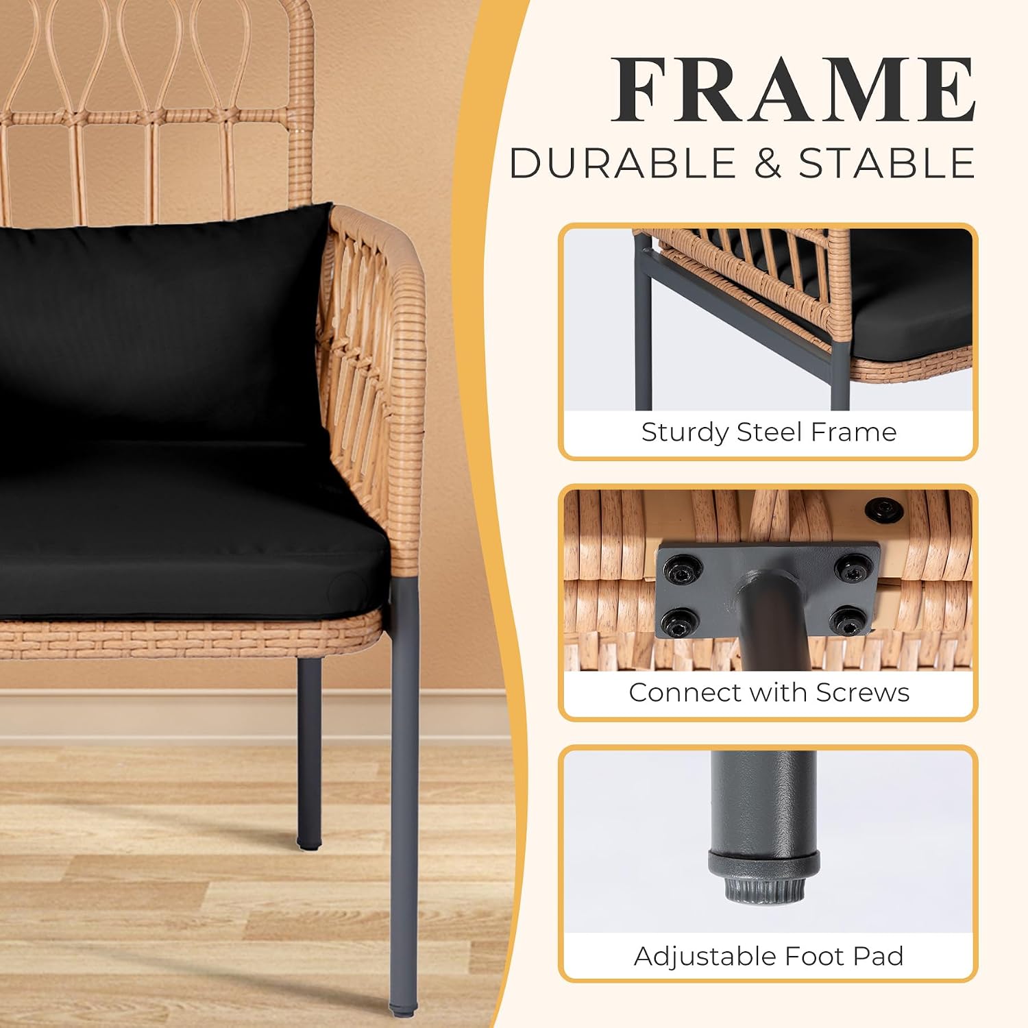 Rotan loveseat met glazen tafe - Outdoor Furniture Loveseat recensie en prijs