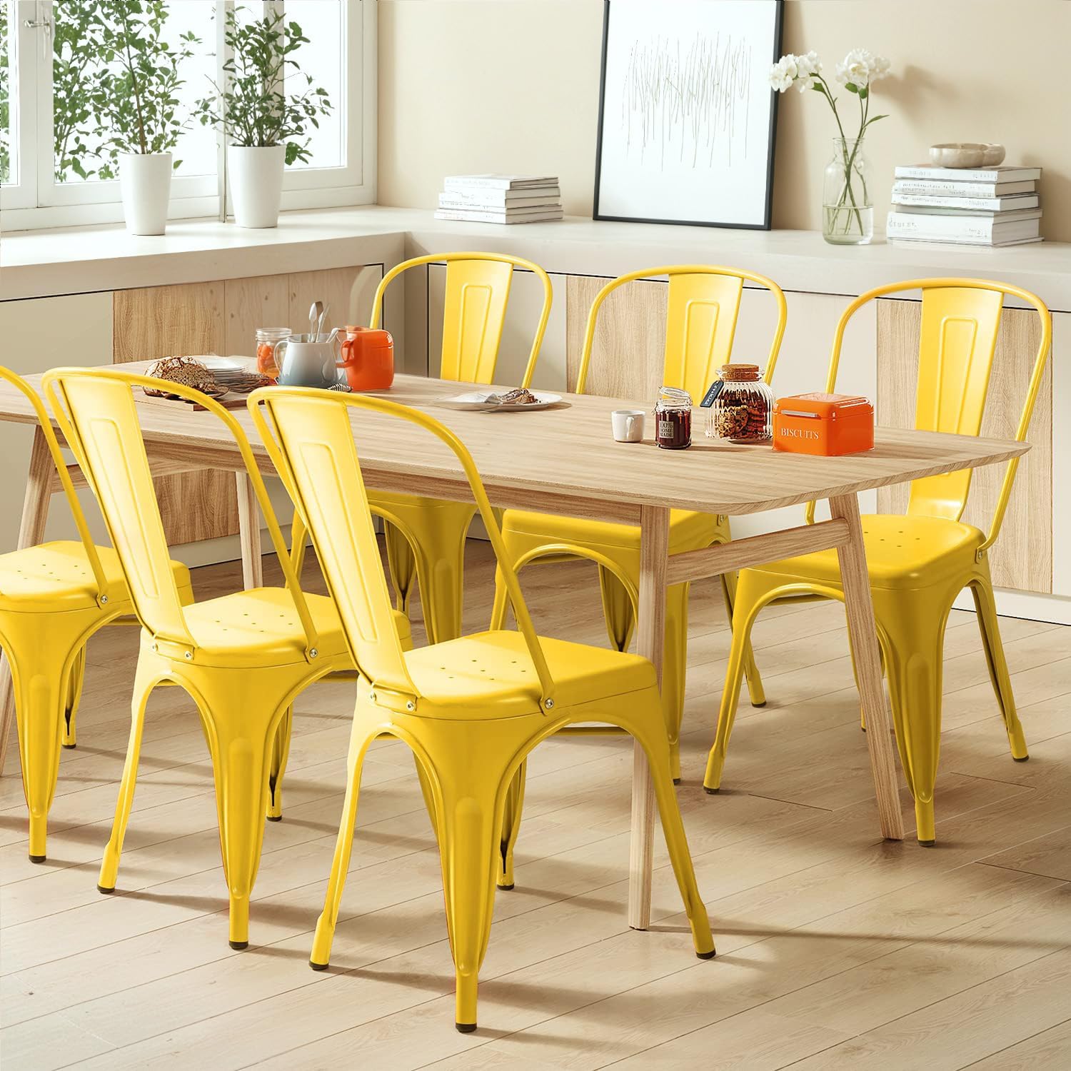 Metalen eetkamerstoelen set va - Outdoor Furniture Yellow recensie en prijs