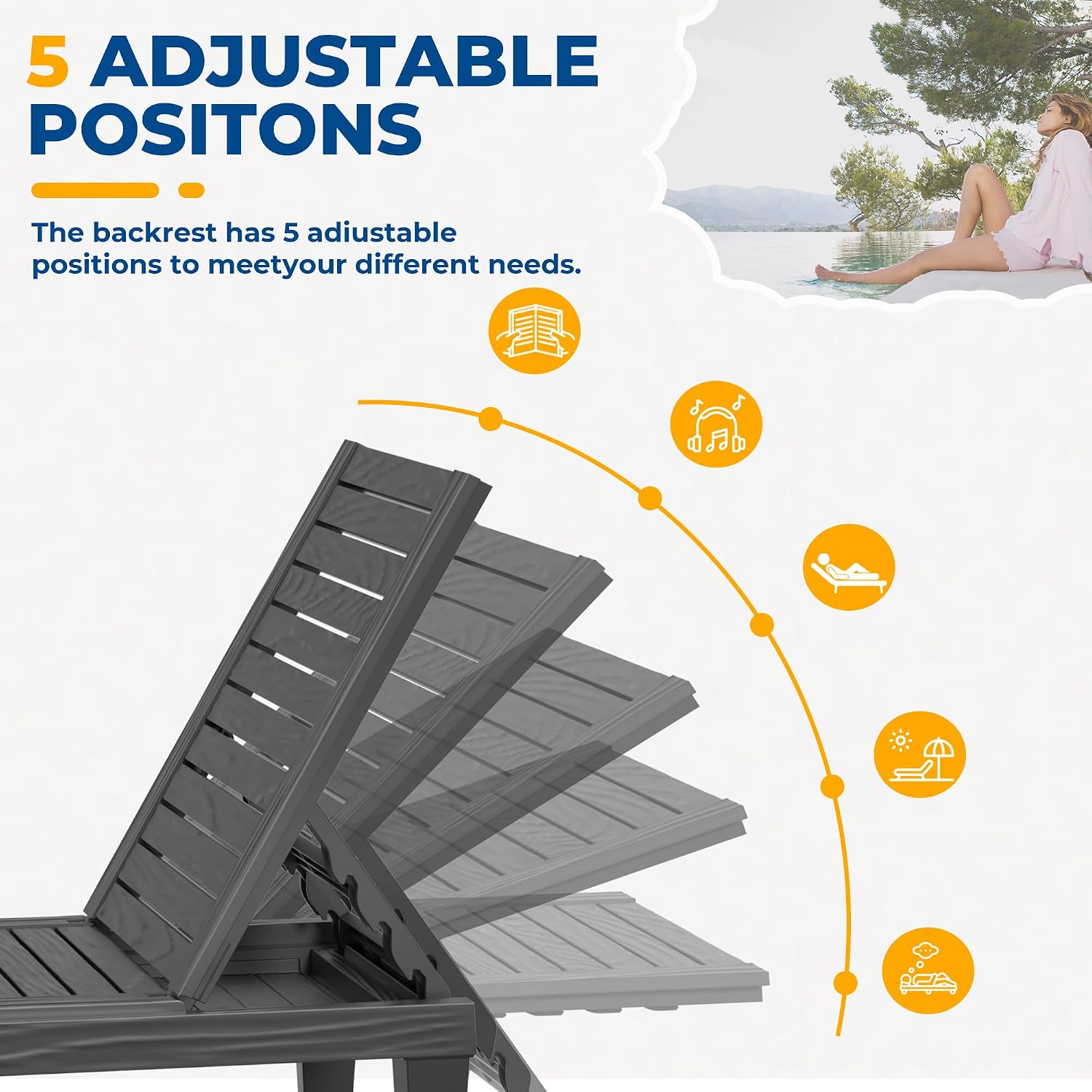5-standen verstelbare chaise l - Outdoor Furniture Lounge Set recensie en prijs