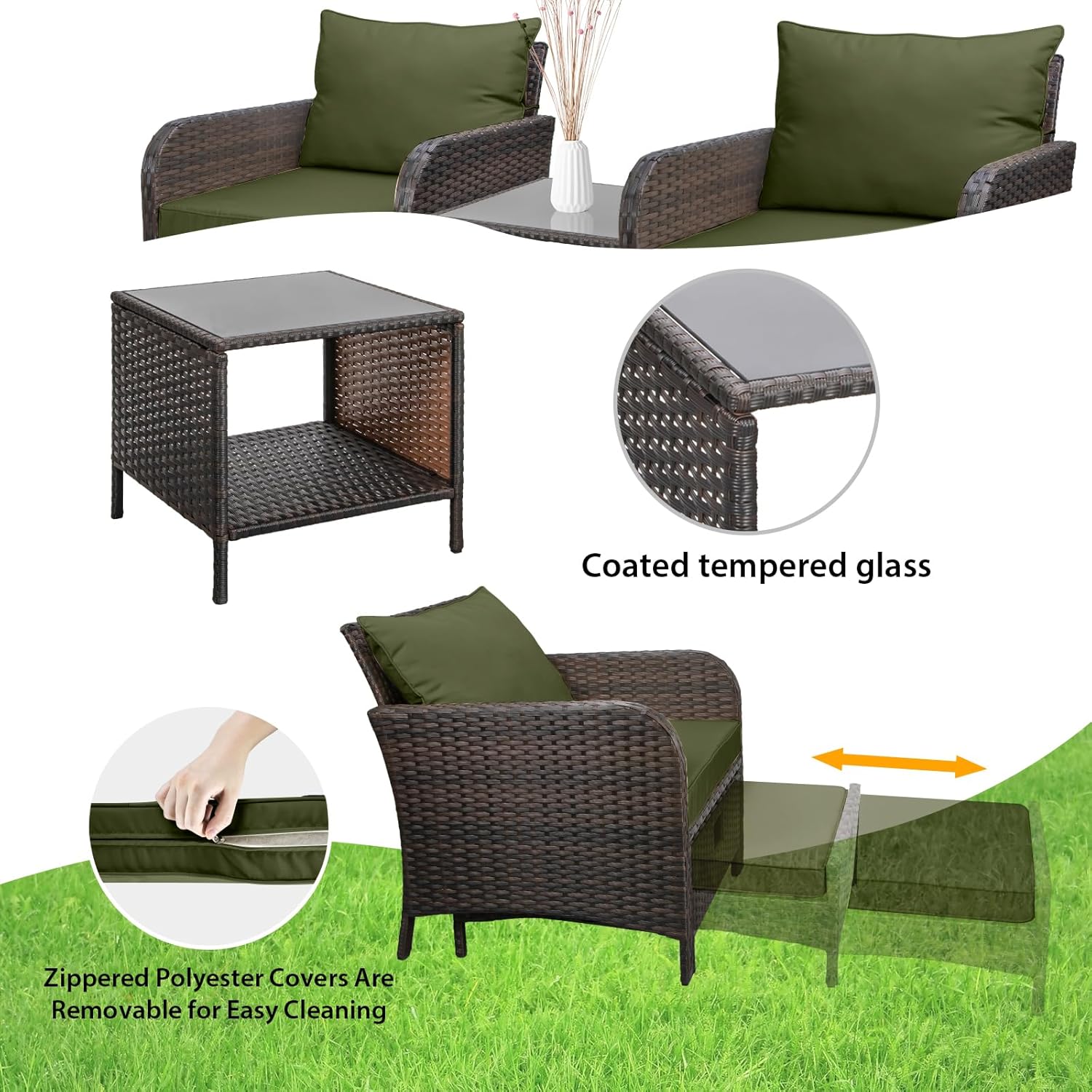 5-delige PE-rattan tuinset, lo - Outdoor Furniture Lounge Set recensie en prijs