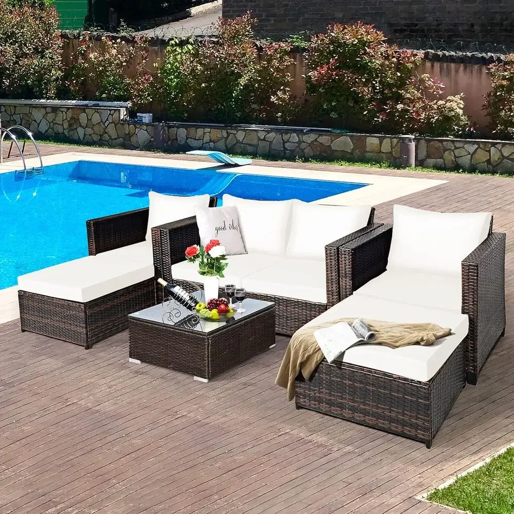 5-delige wicker tuinmeubelset  - Outdoor Furniture Loveseat recensie en prijs