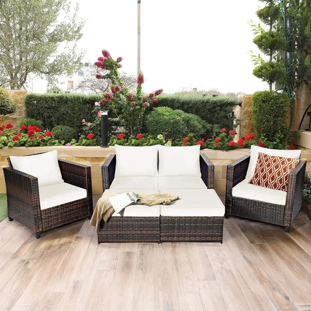 5-delige wicker tuinmeubelset  - Outdoor Furniture Loveseat recensie en prijs