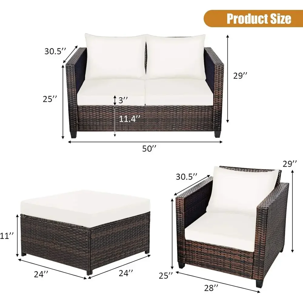 5-delige wicker tuinmeubelset  - Outdoor Furniture Loveseat recensie en prijs