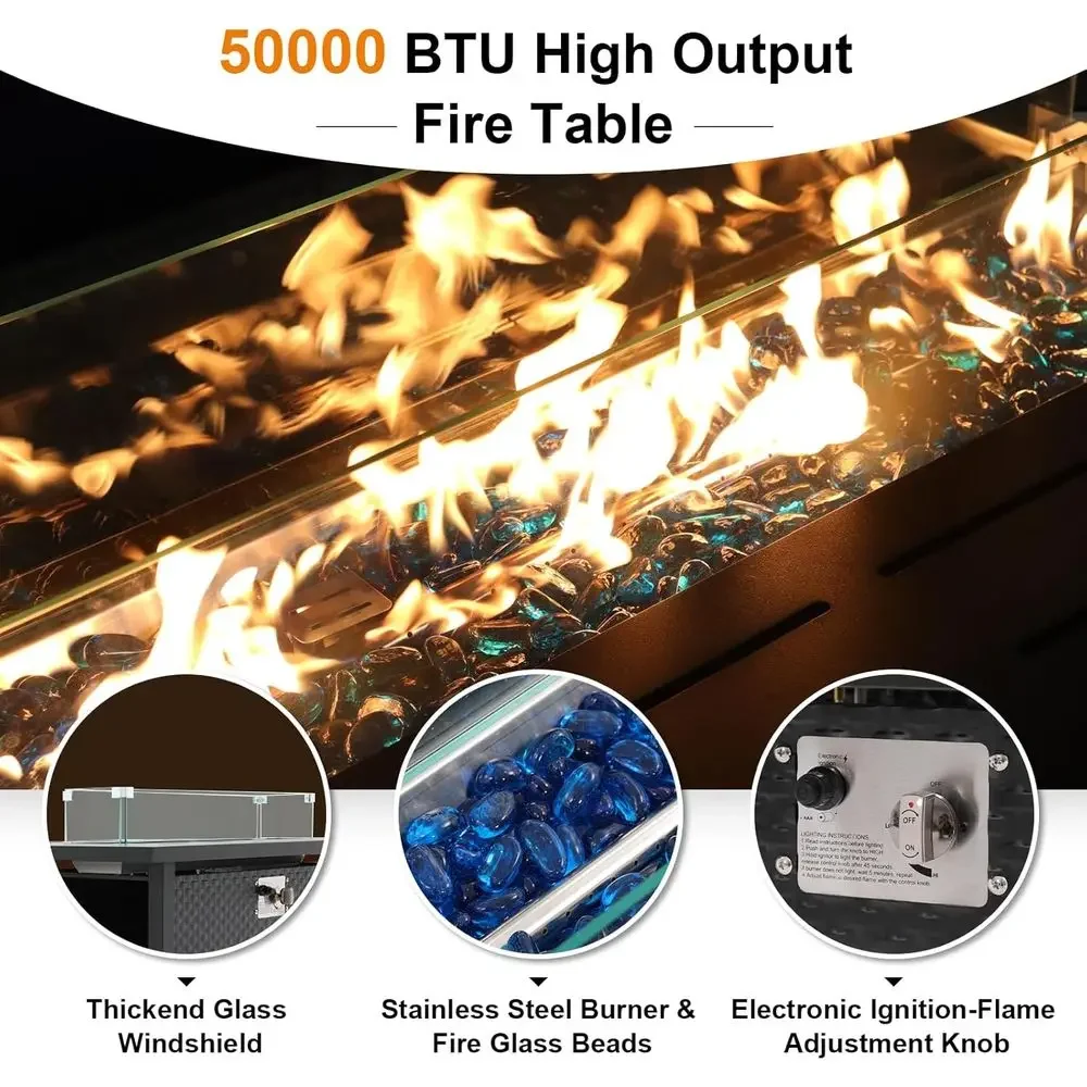 8-delige tuinmeubelenset met 4 - Outdoor Furniture Set With Fire Pit recensie en prijs