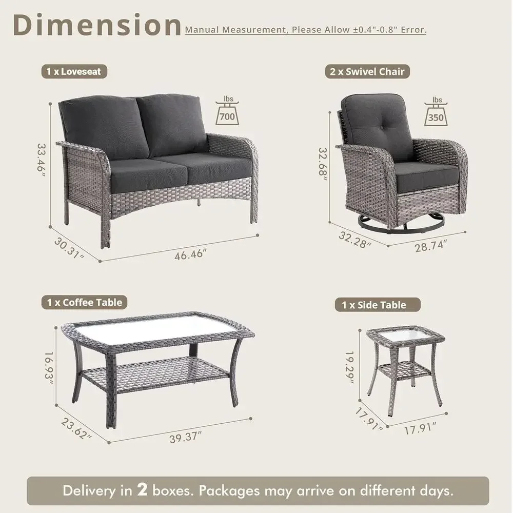 5-delige tuinmeubelset met dra - Outdoor Furniture Loveseat recensie en prijs