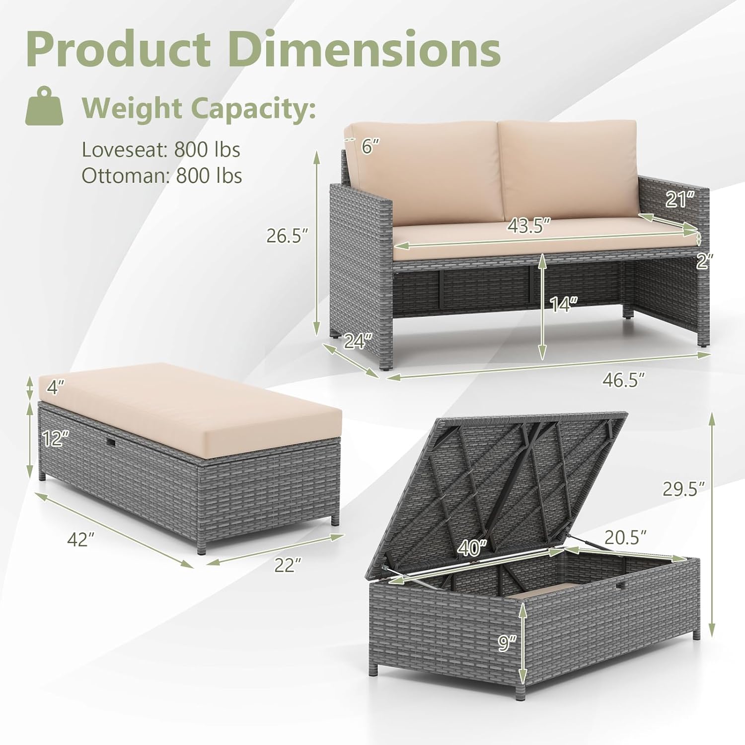 Wicker Patio Daybed Loveseat O - Outdoor Furniture Loveseat recensie en prijs