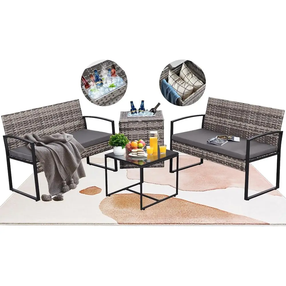 4-delige tuinmeubelset met dra - Outdoor Furniture Loveseat recensie en prijs