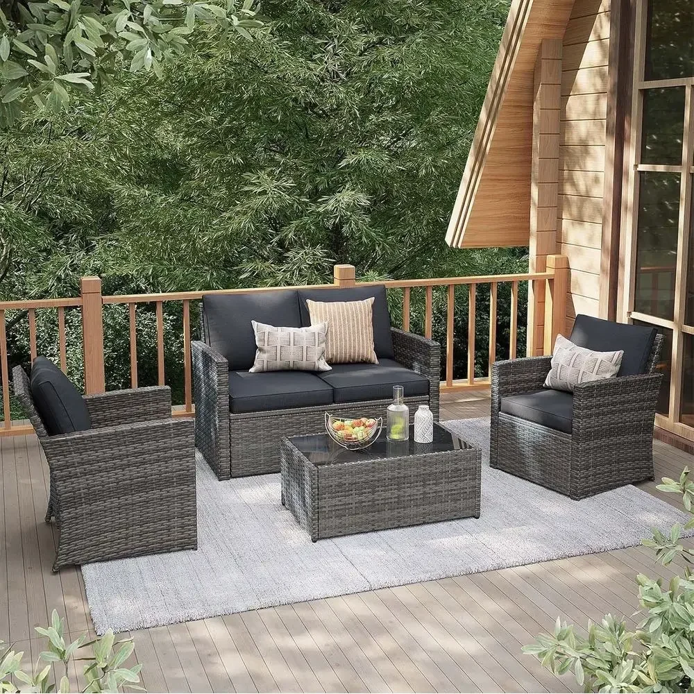 4-delige tuinmeubelset, weerbe - Outdoor Furniture Loveseat recensie en prijs
