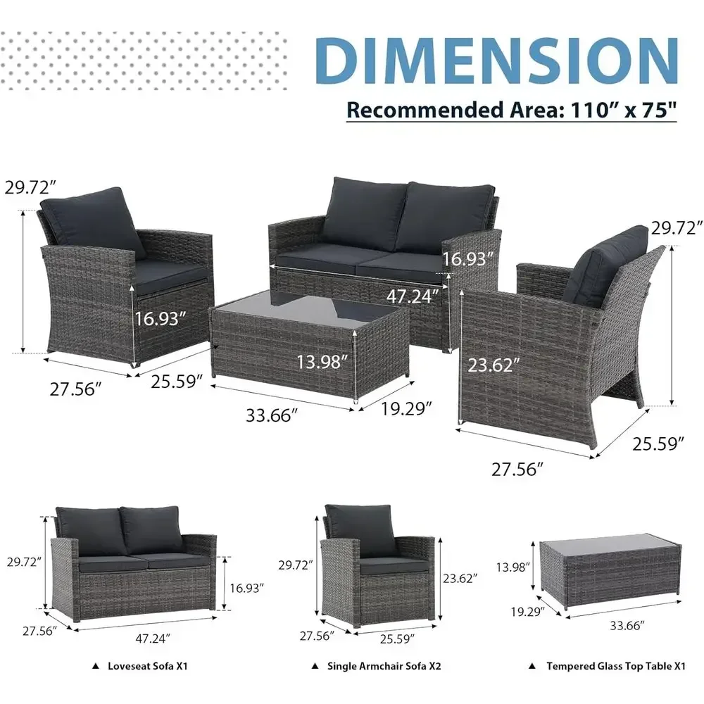 4-delige tuinmeubelset, weerbe - Outdoor Furniture Loveseat recensie en prijs