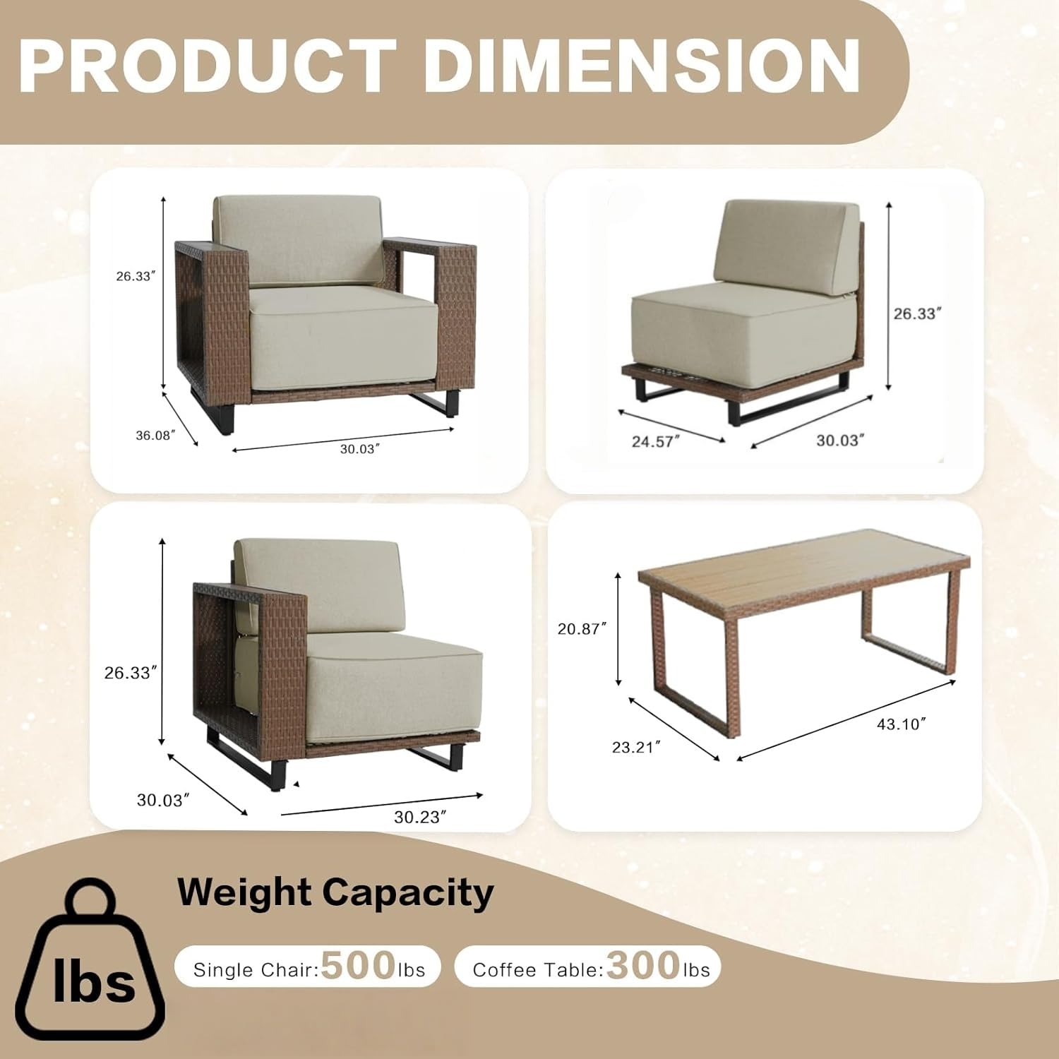 7-delige tuinmeubelsets, all-w - Outdoor Furniture Lounge Set recensie en prijs