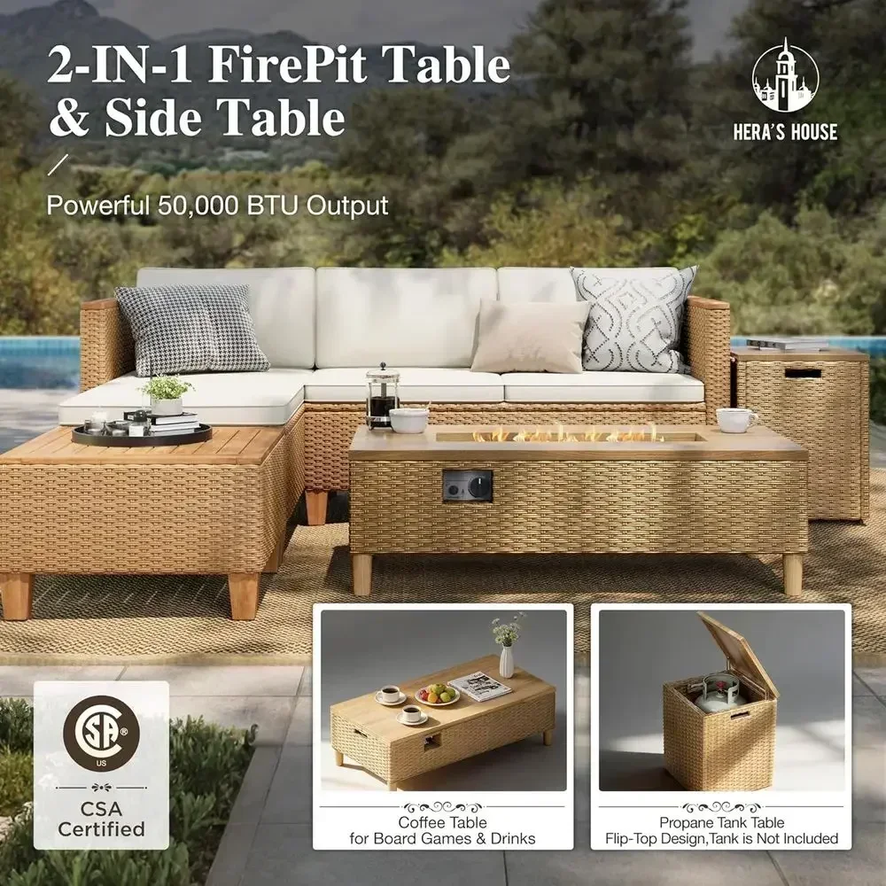 4-persoons wicker loungeset vo - Outdoor Furniture Yellow recensie en prijs