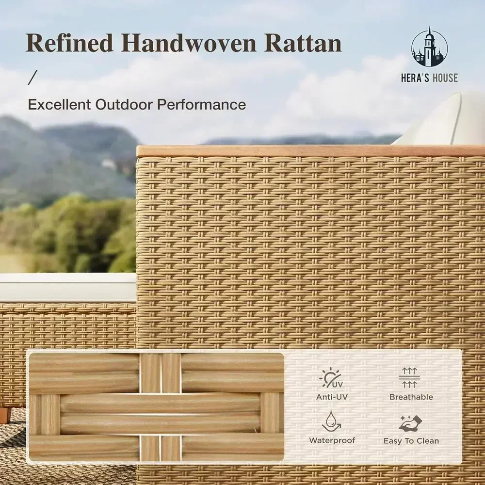 4-persoons wicker loungeset vo - Outdoor Furniture Yellow recensie en prijs