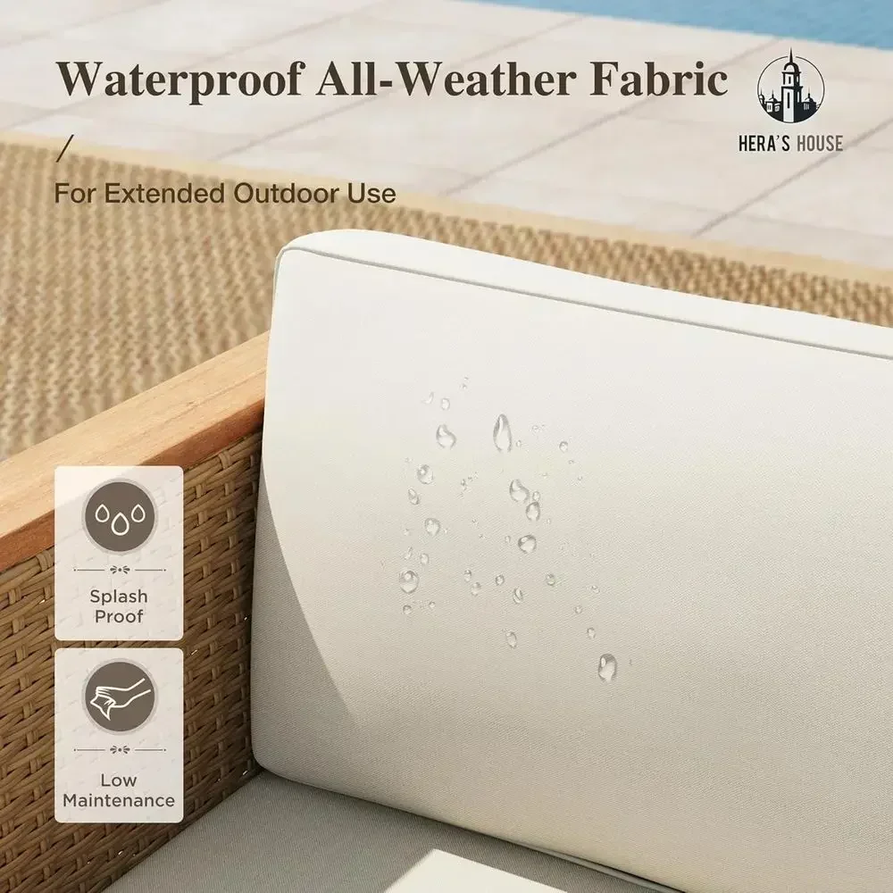 4-persoons wicker loungeset vo - Outdoor Furniture Yellow recensie en prijs
