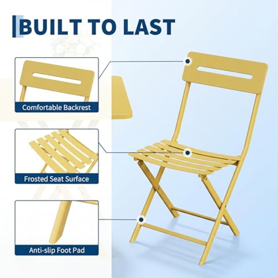 3-delige bistroset voor terras - Outdoor Furniture Yellow recensie en prijs