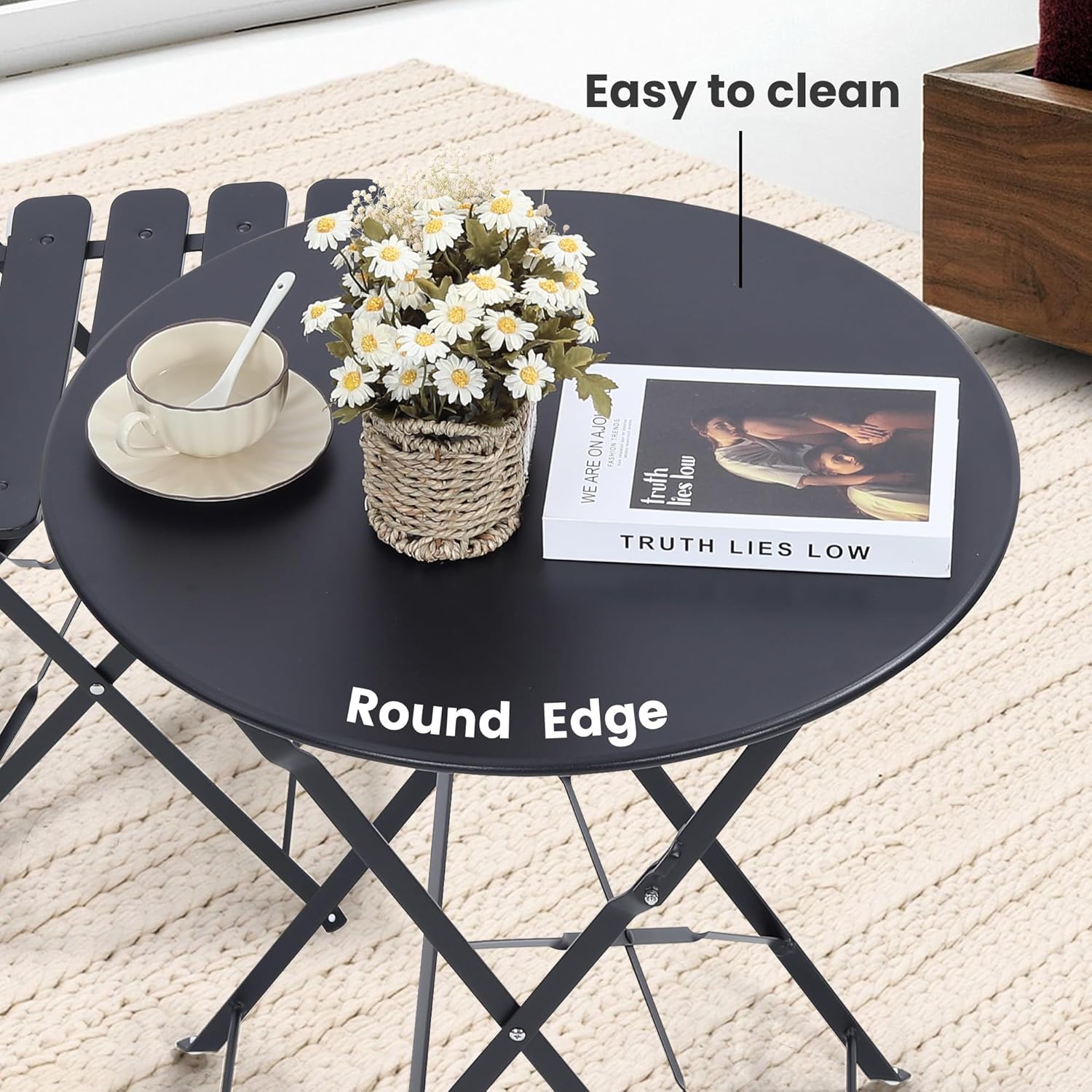Ruimtebesparende zwarte 3-deli - Outdoor Furniture Black recensie en prijs