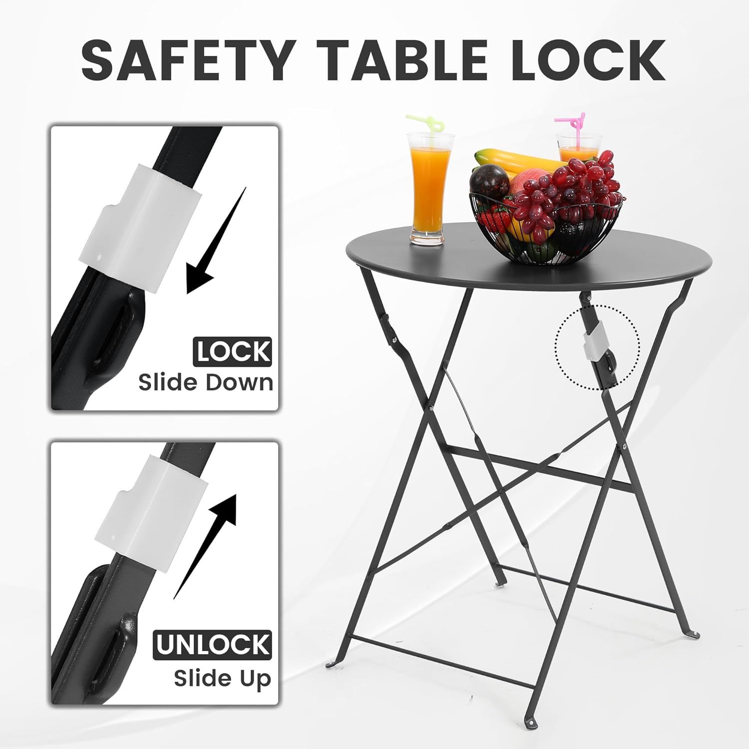 Ruimtebesparende zwarte 3-deli - Outdoor Furniture Black recensie en prijs