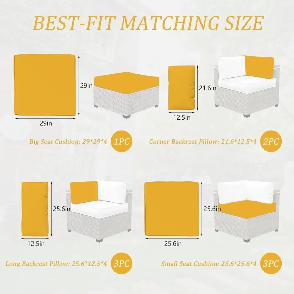 5-kussen buitenkussens voor tu - Outdoor Furniture Yellow recensie en prijs
