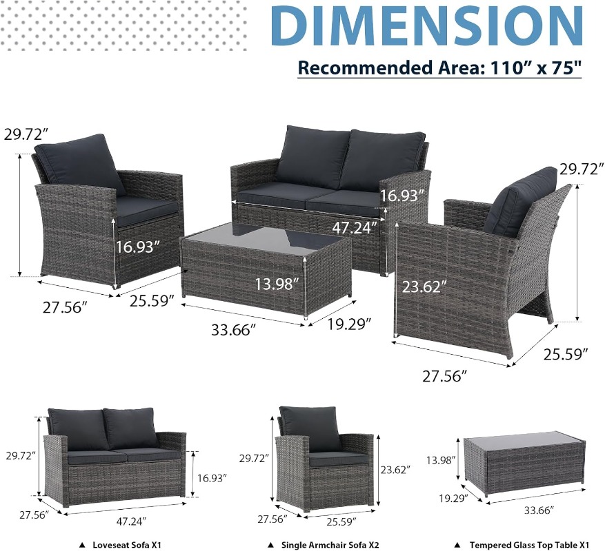 JOIVI Tuinmeubelenset voor bui - Outdoor Furniture Loveseat recensie en prijs