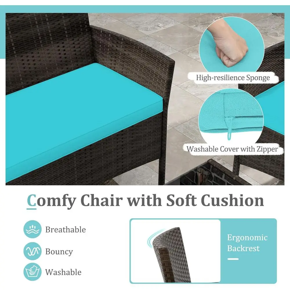 Turquoise 4-delige tuinmeubels - Outdoor Furniture Loveseat recensie en prijs