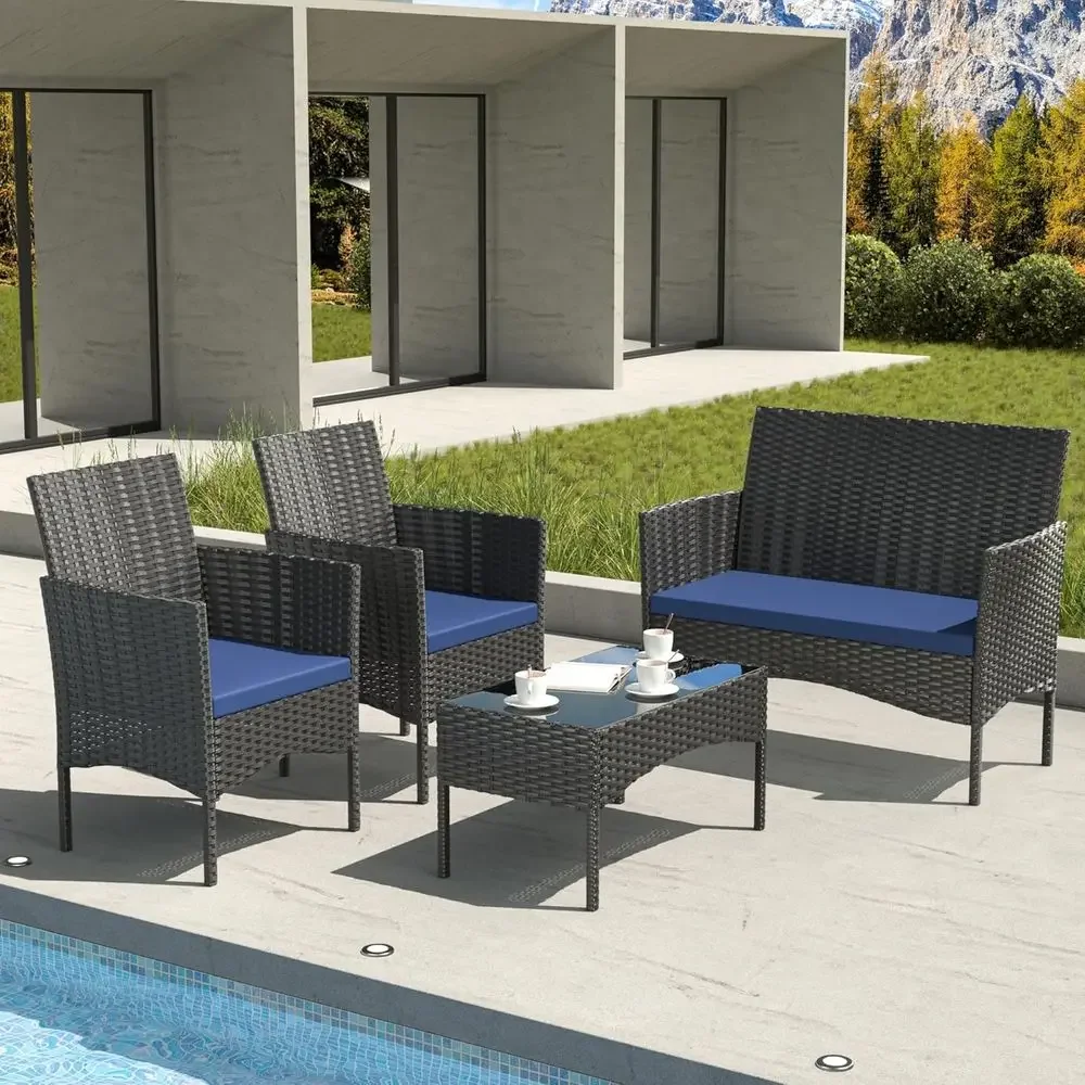 4-delige tuinmeubelset: rieten - Outdoor Furniture Loveseat recensie en prijs