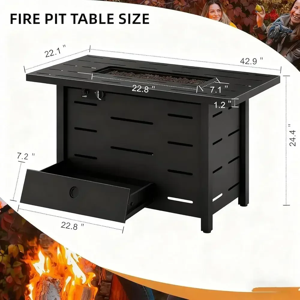 4-delige buitenmeubelset van w - Outdoor Furniture Set With Fire Pit recensie en prijs